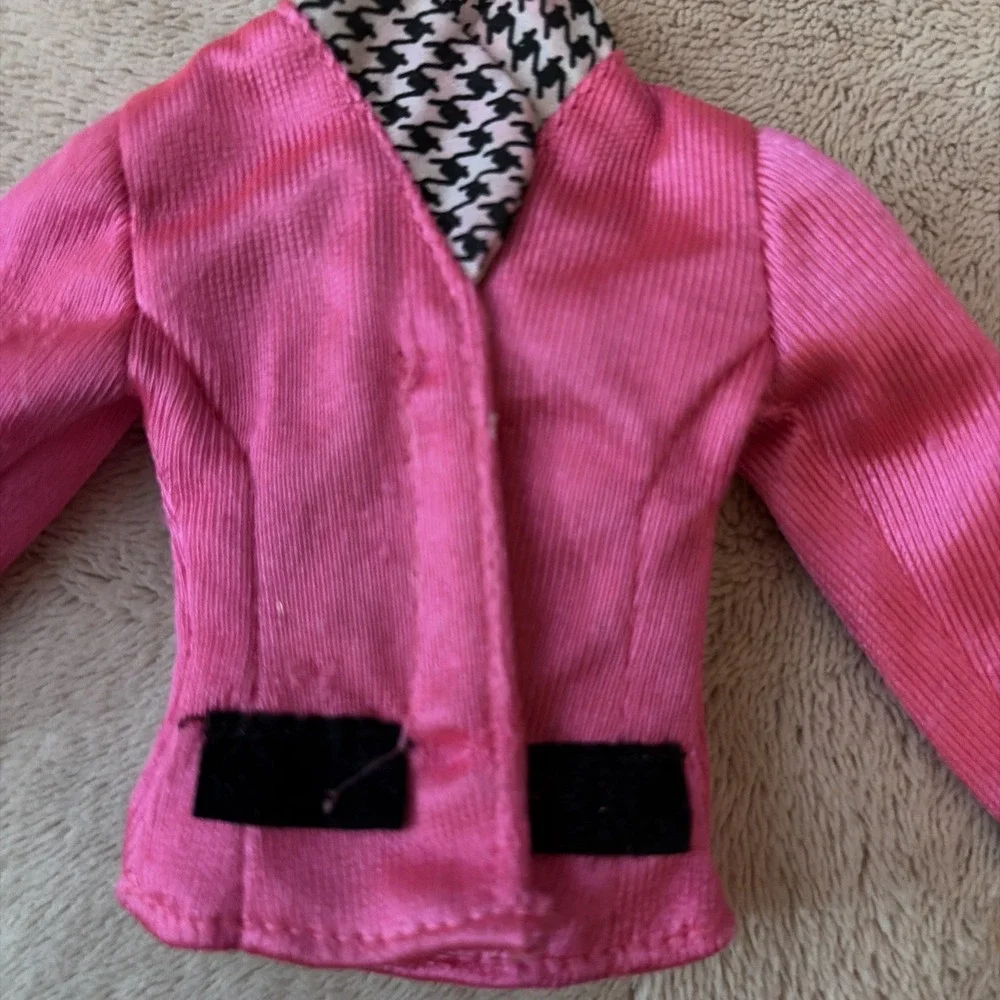 Vintage Barbie Clothes 1993 Pink Houndstooth Blazer Jacket B11 - Picture 2 of 8